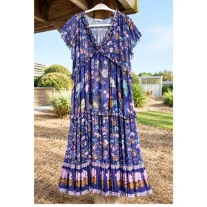 Spell & The Gypsy Collective Wild Bloom Boho Floral Maxi Dress XXS Cottagecore
